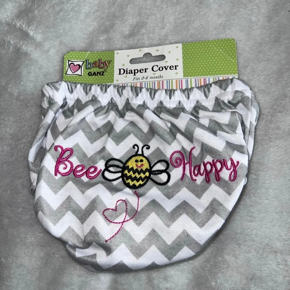 New Gray and White Diaper Cover Size 0-6M